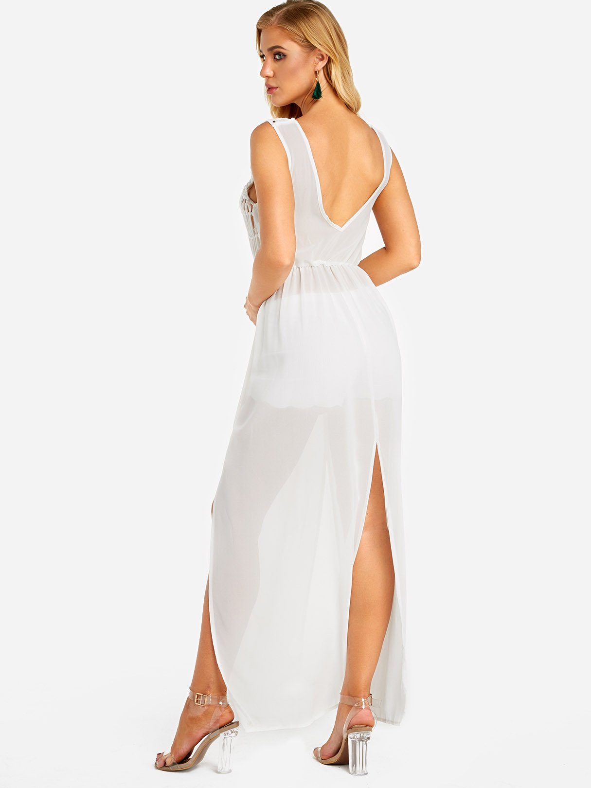 NEW FEELING Womens White Casual Dresses