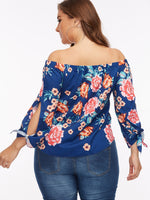 NEW FEELING Womens Blue Plus Size Tops