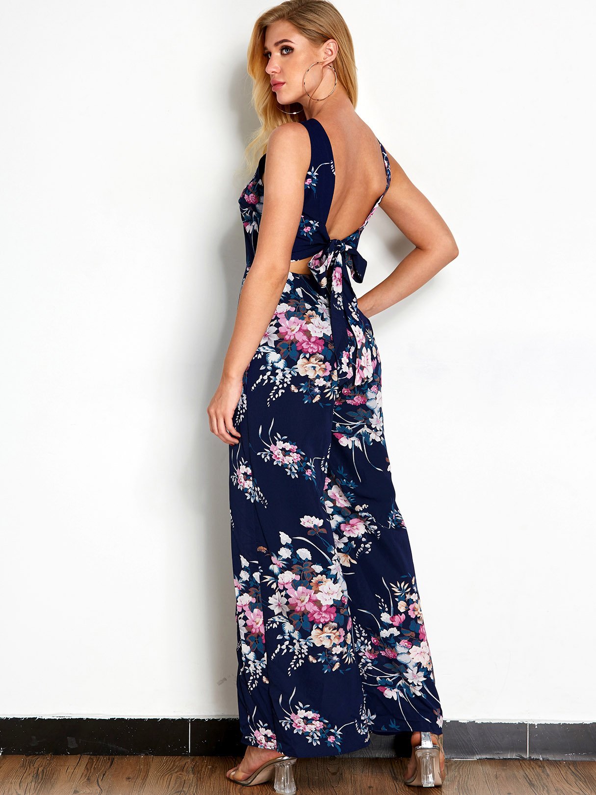 NEW FEELING Womens Navy Floral Dresses