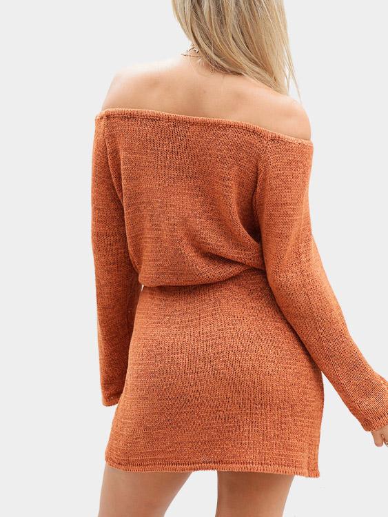 NEW FEELING Womens Orange Casual Dresses