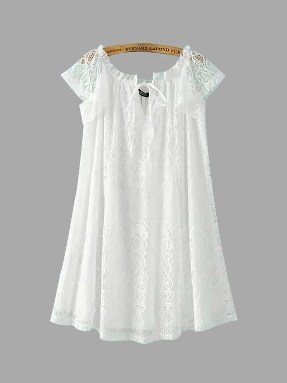 Wholesale White Off The Shoulder Lace Mini Dress