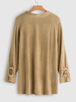 NEW FEELING Womens Khaki Plus Size Tops