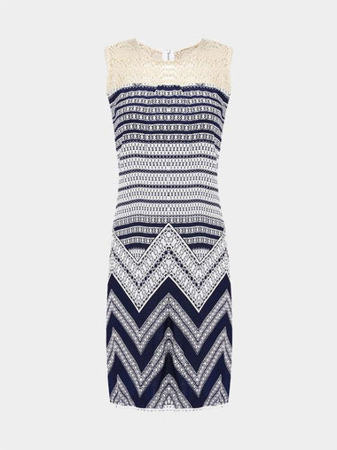 Wholesale Crew Neck Wave Lace Sleeveless Black Sexy Dresses