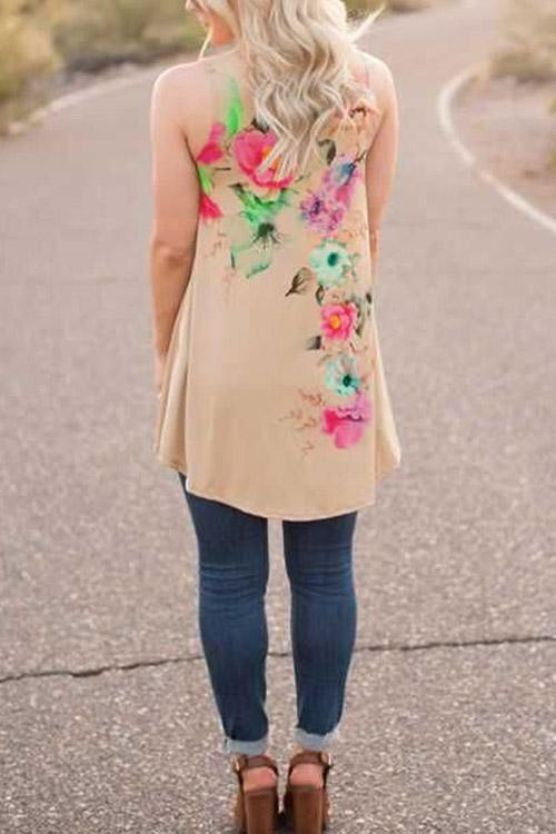 OEM Ladies Khaki Floral Dresses