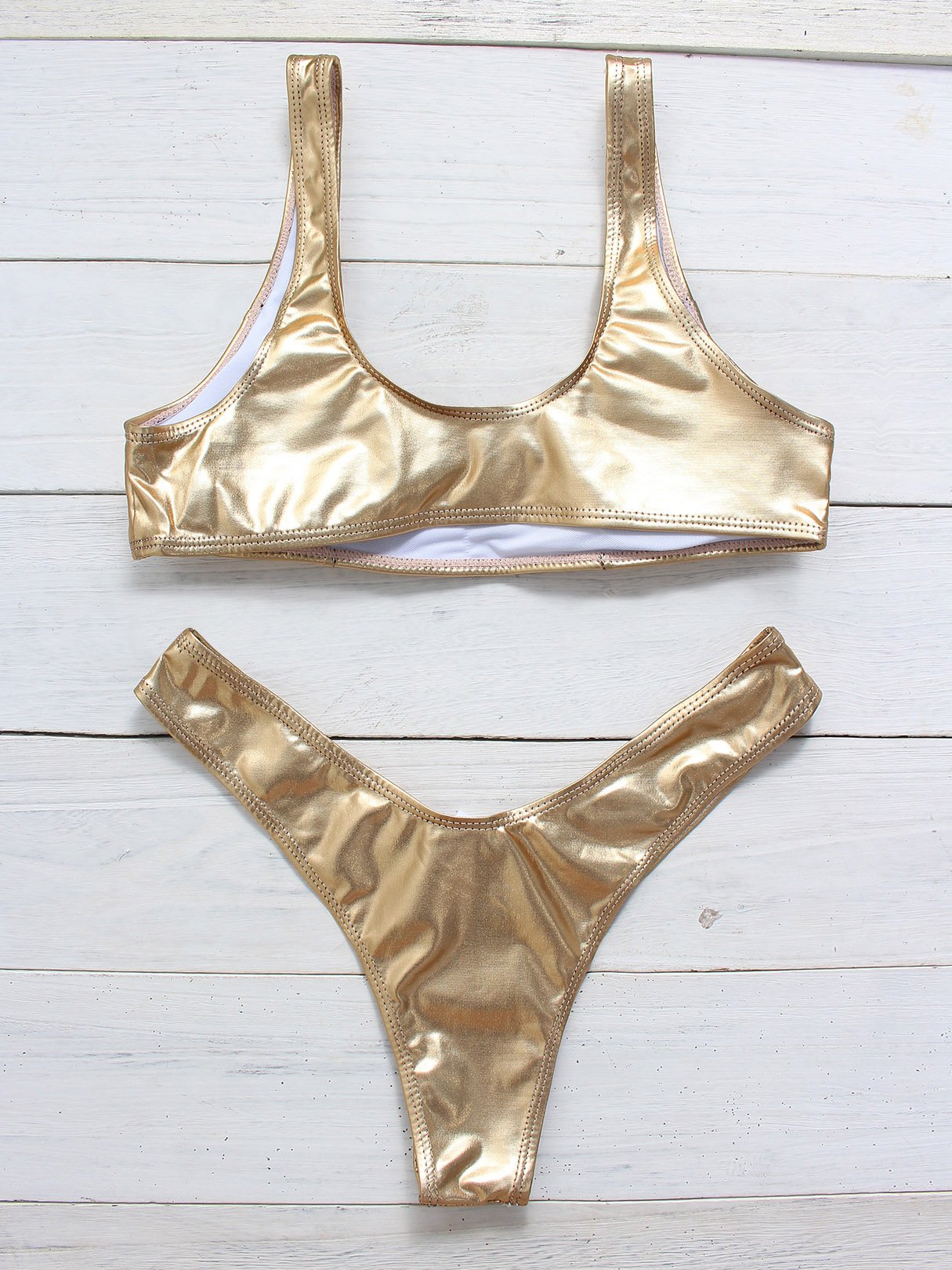 NEW FEELING Womens Gold Bikinis
