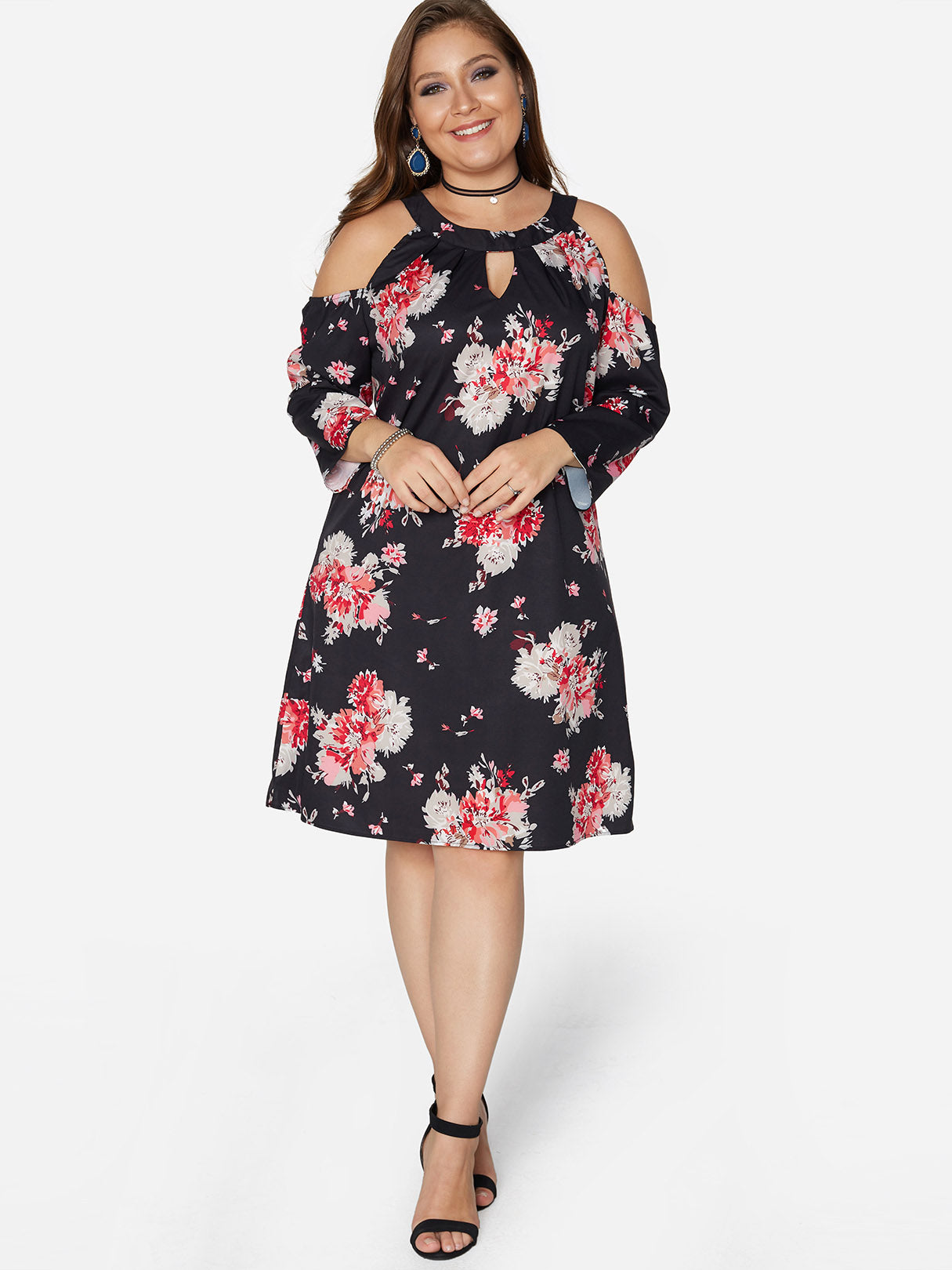 OEM ODM Womens Long Sleeve Plus Size Midi Dress