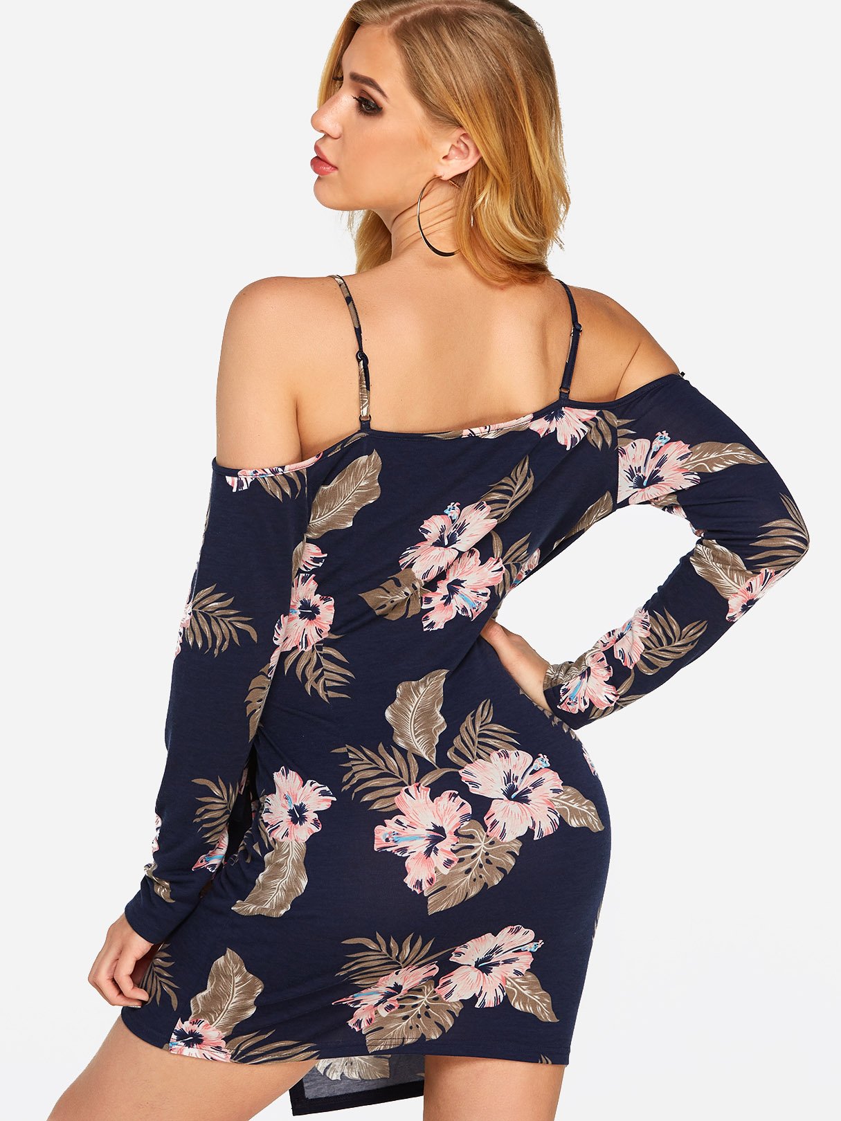 NEW FEELING Womens Navy Floral Dresses