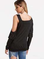 NEW FEELING Womens Black T-Shirts