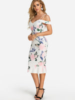 OEM Ladies White Floral Dresses