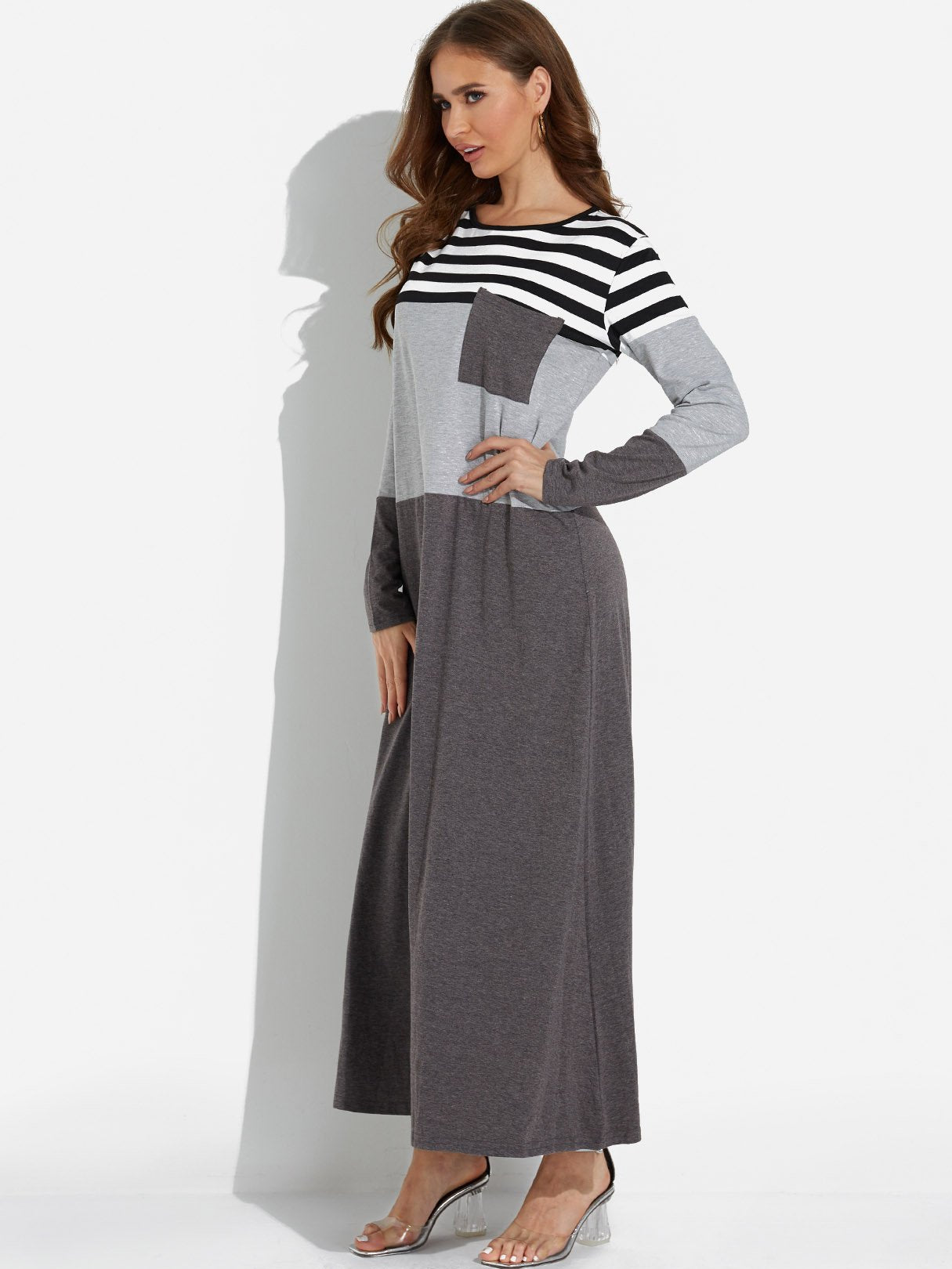 OEM Ladies Grey Maxi Dresses