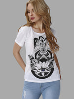 NEW FEELING Womens White T-Shirts