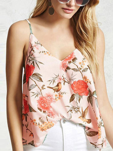 Wholesale V-Neck Random Floral Print Cami Top 