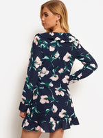 NEW FEELING Womens Navy Floral Dresses