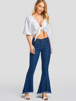 NEW FEELING Womens White Crop Top