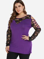 Wholesale Lace Long Sleeve Plus Size Tops