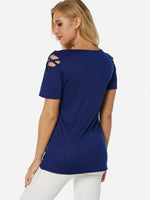 NEW FEELING Womens Blue T-Shirts