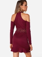 NEW FEELING Womens Burgundy Sexy Dresses