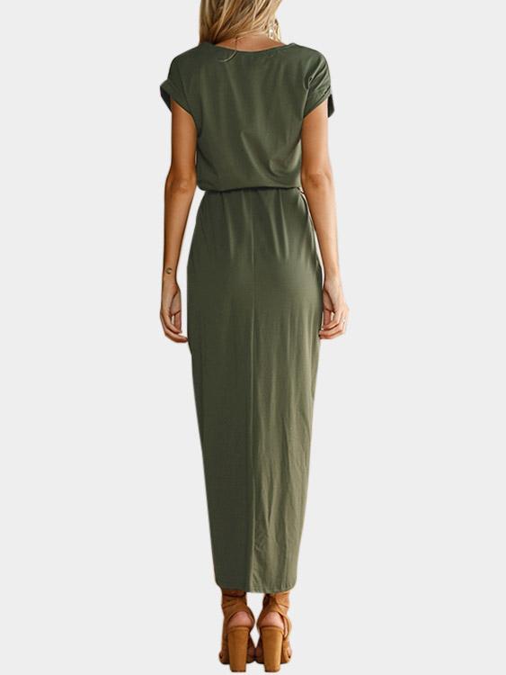 NEW FEELING Womens Army Green Maxi Dresses