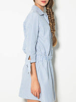 NEW FEELING Womens Striped Shirt Dresses
