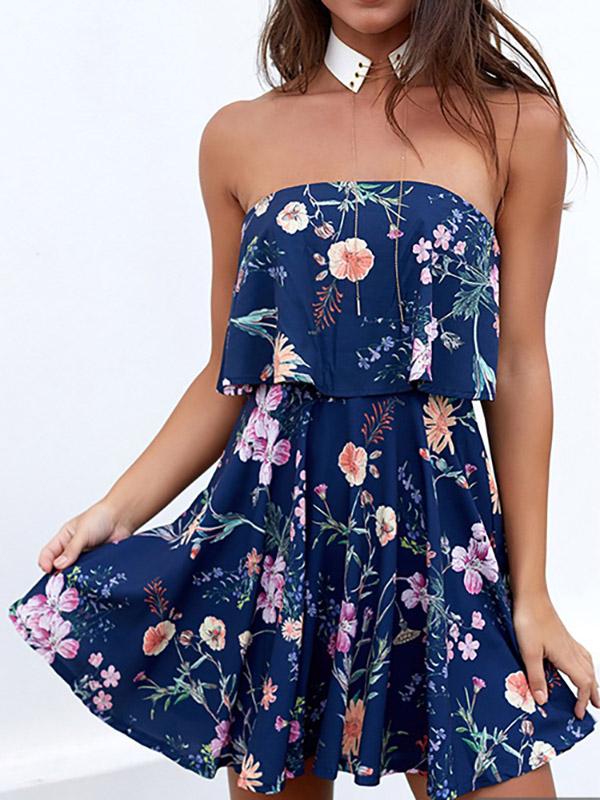 knee length dresses for ladies Rubi Pink Floral Babydoll Mini Dress - US 6 main image 0