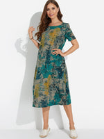 OEM Ladies Blue Midi Dresses