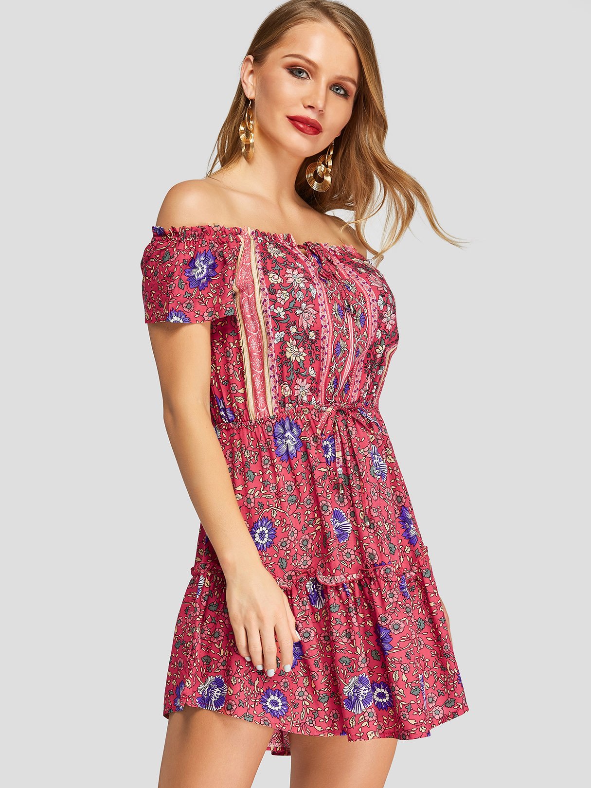 Custom Chiffon Shift Dress With Sleeves
