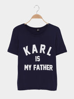 Wholesale Karl Is My Father Print Navy T-Shirt 