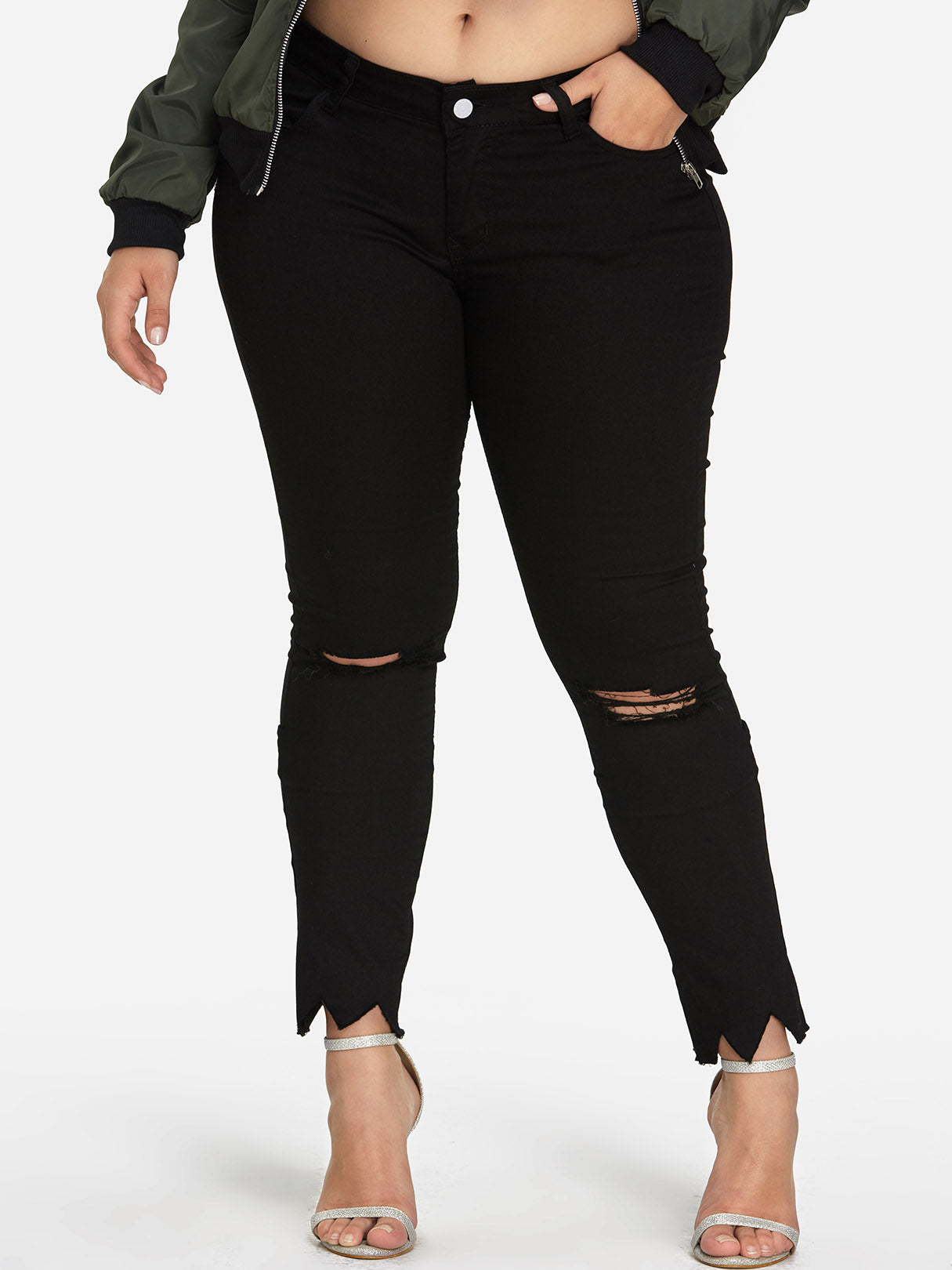 NEW FEELING Womens Black Plus Size Bottoms