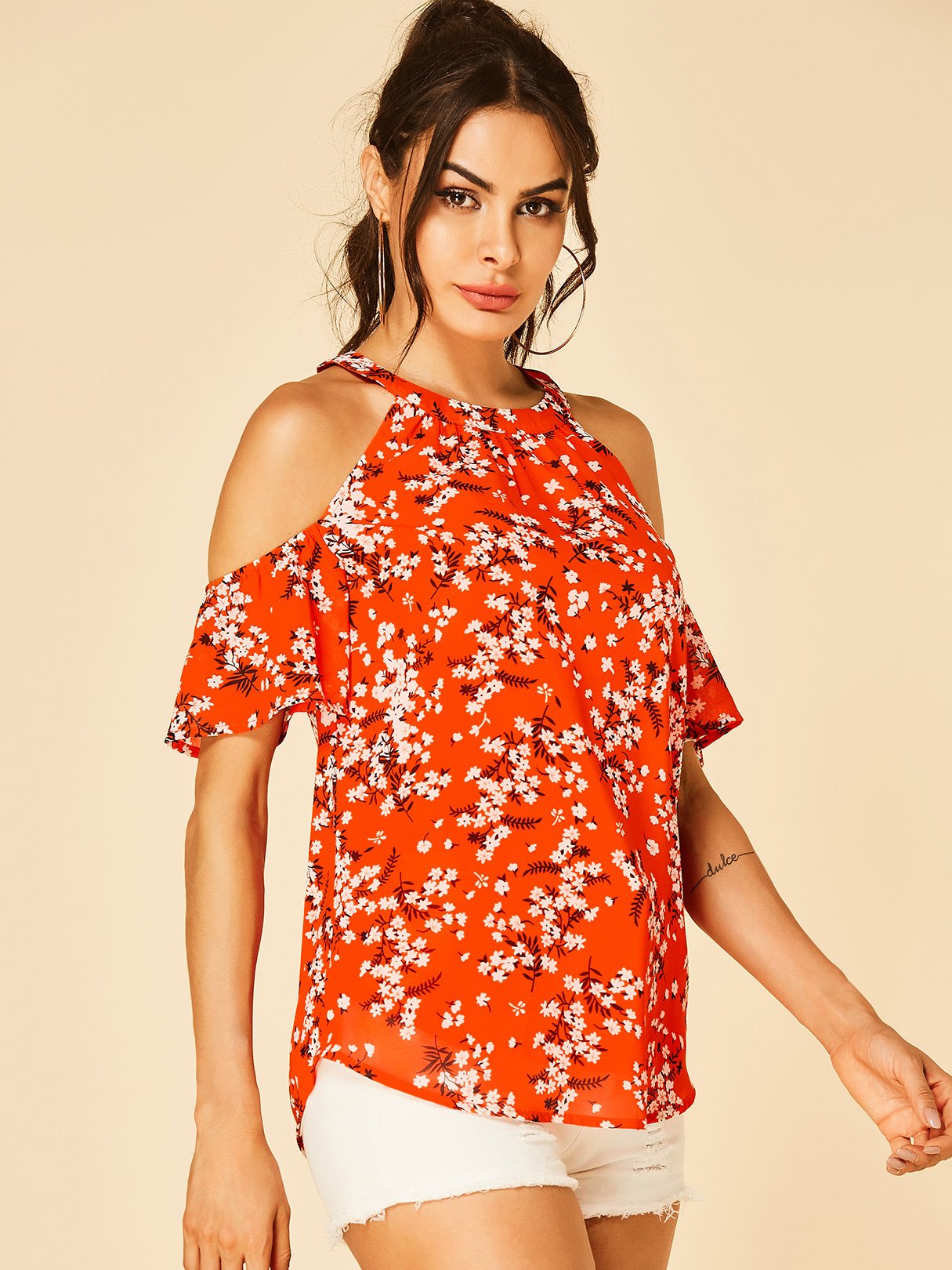 OEM Ladies Orange Blouses