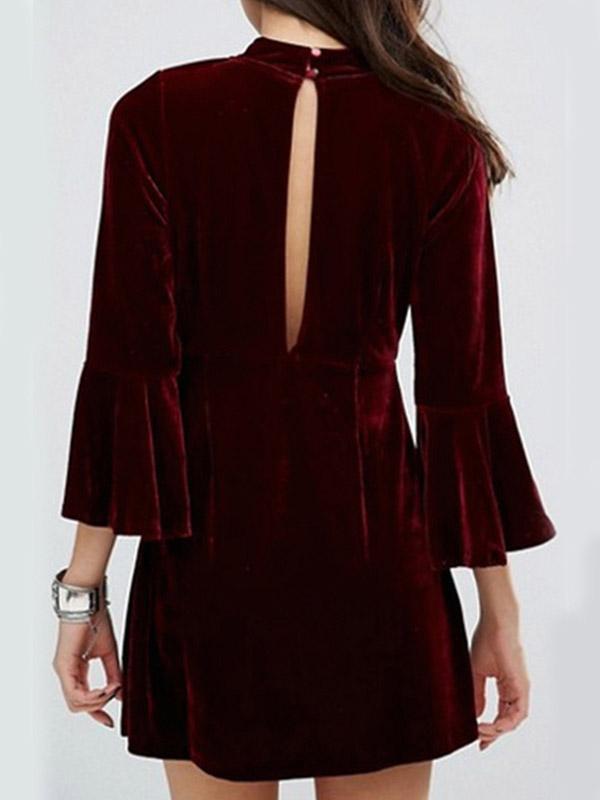 NEW FEELING Womens Burgundy Casual Dresses