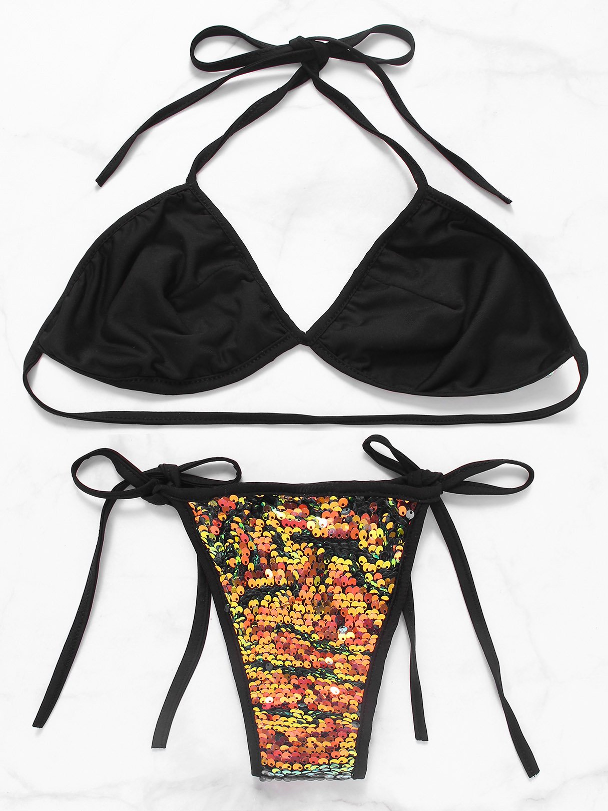 NEW FEELING Womens Black Bikinis