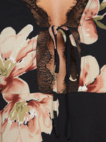 OEM ODM Black And Purple Floral Dress