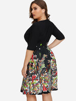 NEW FEELING Womens Black Plus Size Dresses
