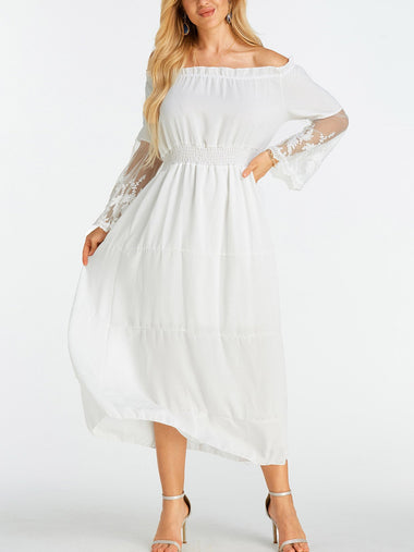 Wholesale White Off The Shoulder Lace Dresses