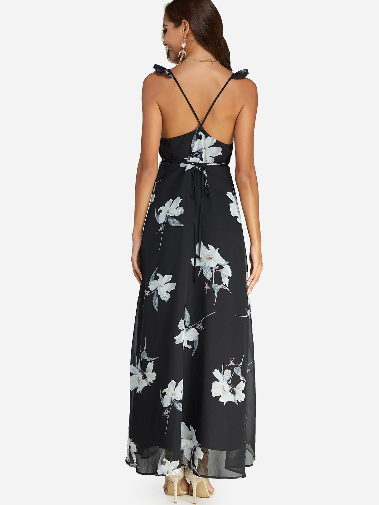 NEW FEELING Womens Black Floral Dresses