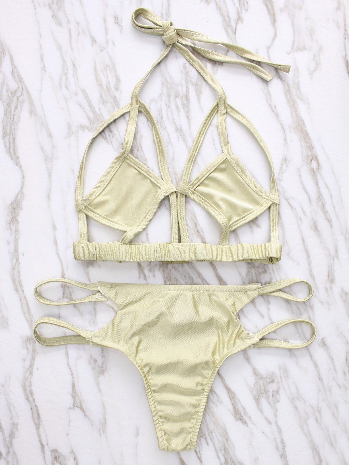 NEW FEELING Womens Beige Bikinis