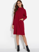 OEM Ladies Burgundy Midi Dresses