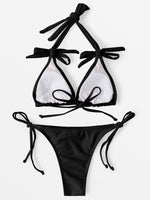 NEW FEELING Womens Black Bikinis