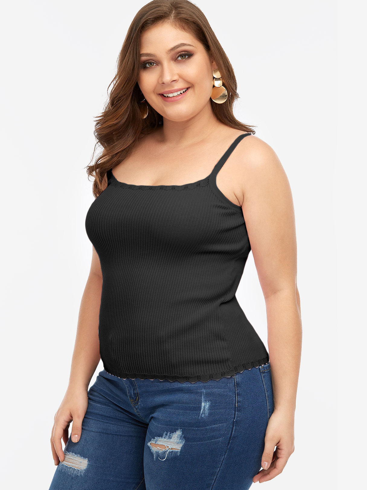 OEM Ladies Black Plus Size Tops