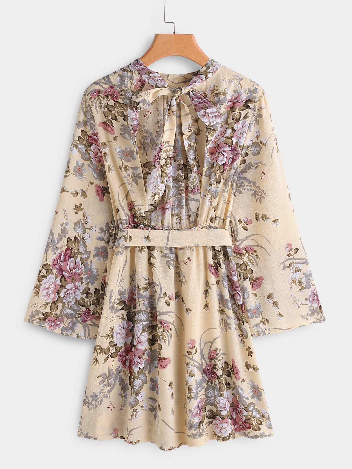 NEW FEELING Womens Khaki Floral Dresses