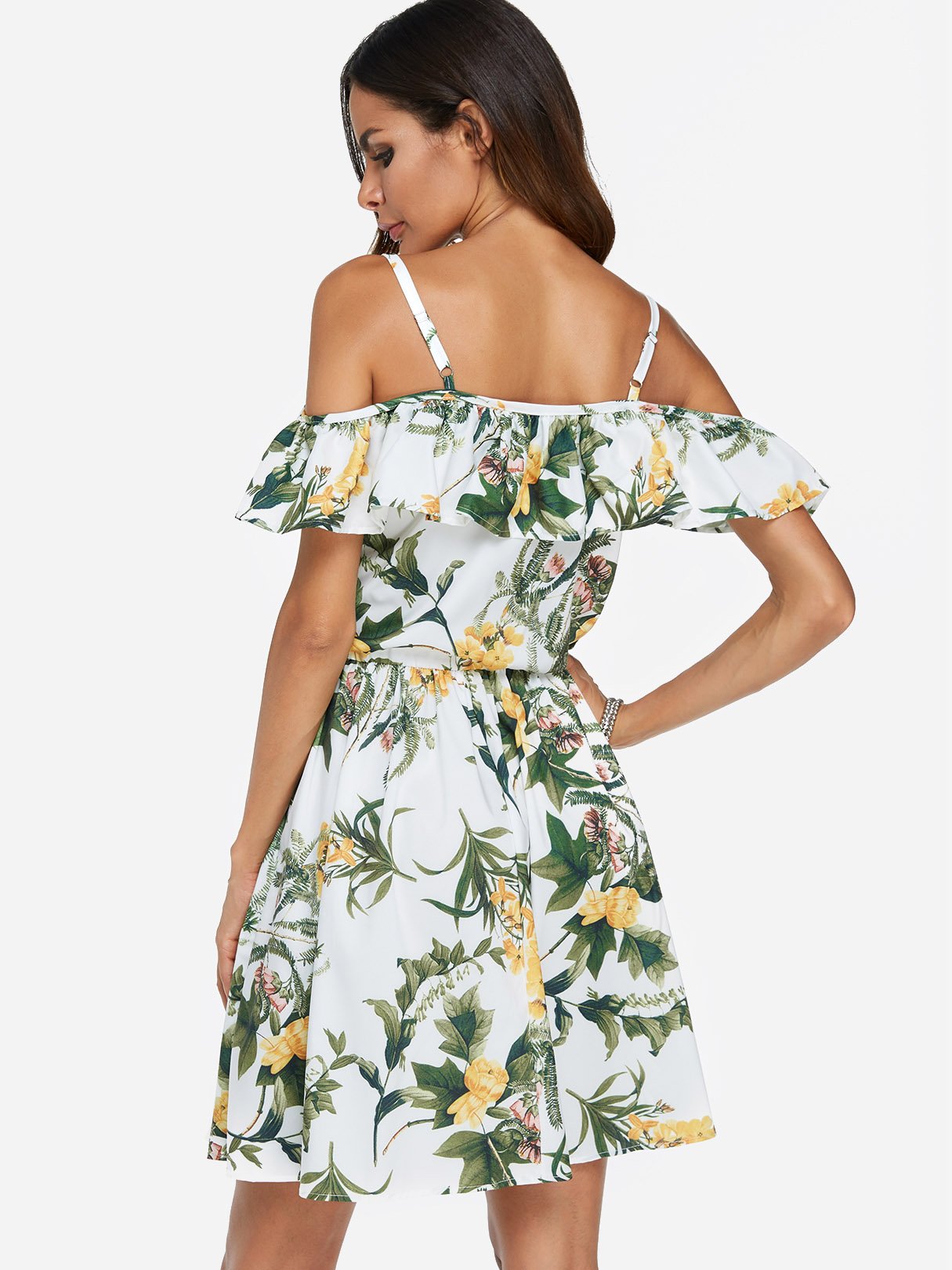 NEW FEELING Womens White Floral Dresses