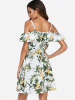 NEW FEELING Womens White Floral Dresses