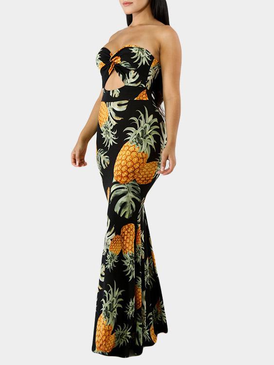 OEM Ladies Black Floral Dresses