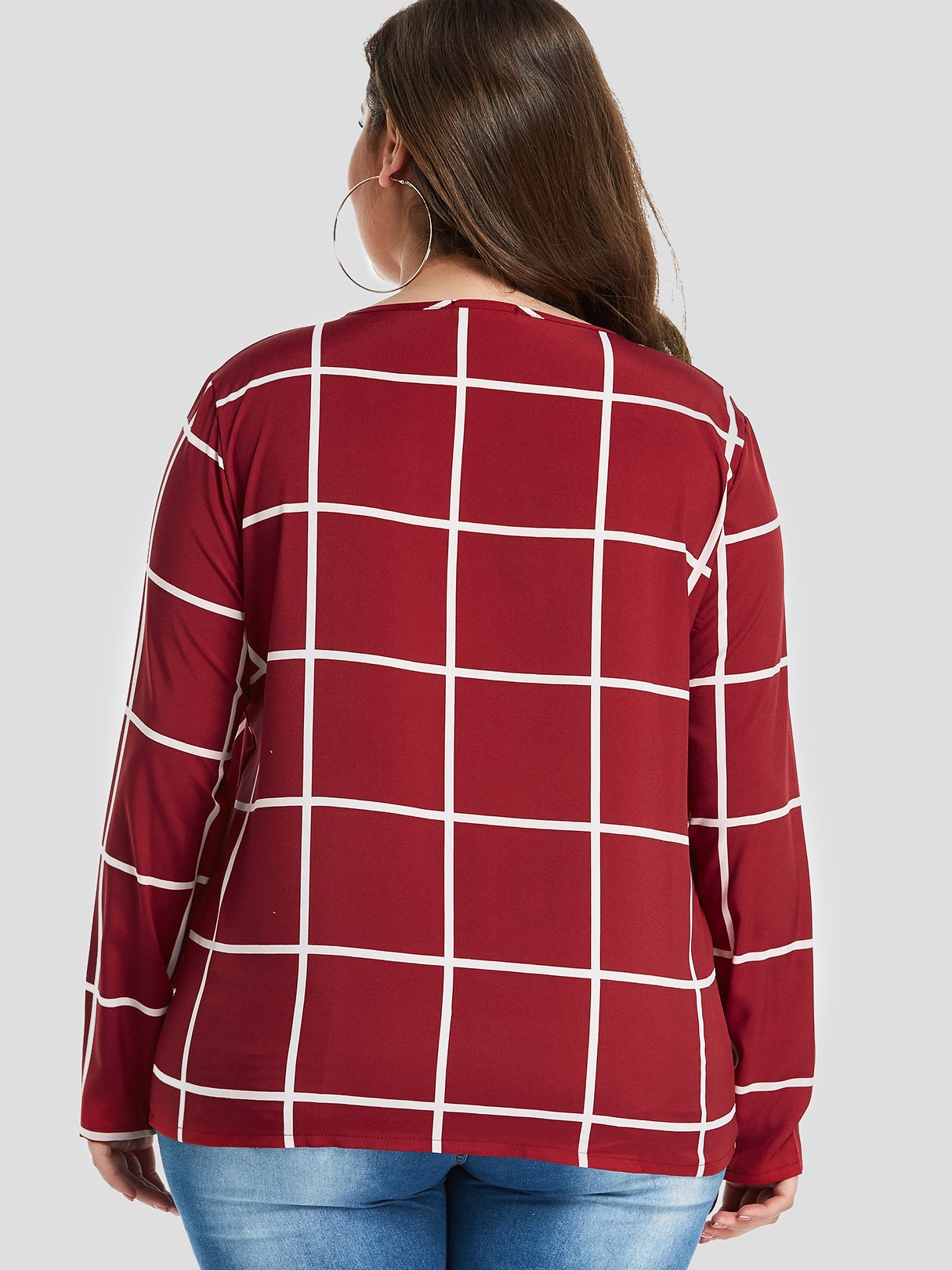 NEW FEELING Womens Red Plus Size Tops