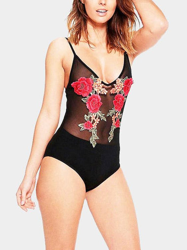 Wholesale Black V-Neck Sleeveless Backless Bodysuits