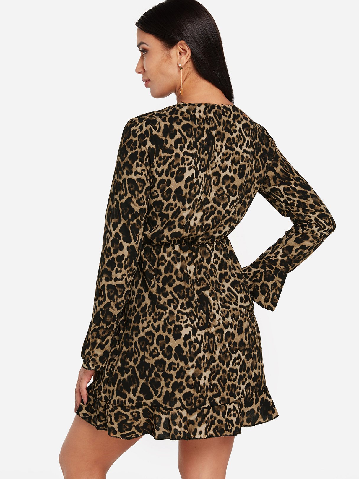 NEW FEELING Womens Leopard Mini Dresses