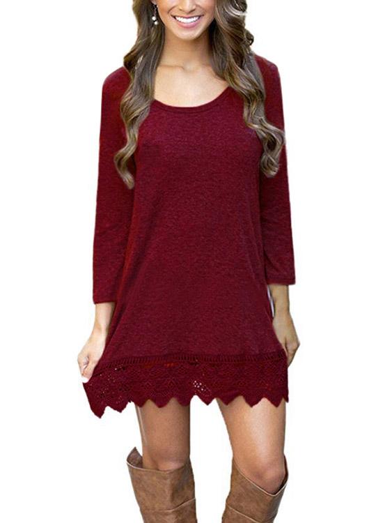 NEW FEELING Womens Burgundy Mini Dresses