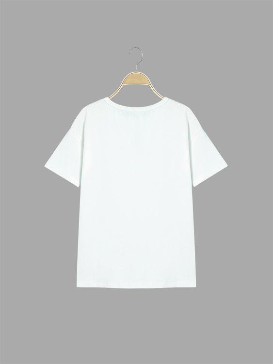 NEW FEELING Womens White T-Shirts