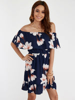 OEM Ladies Navy Floral Dresses