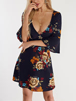 OEM Ladies Navy Floral Dresses
